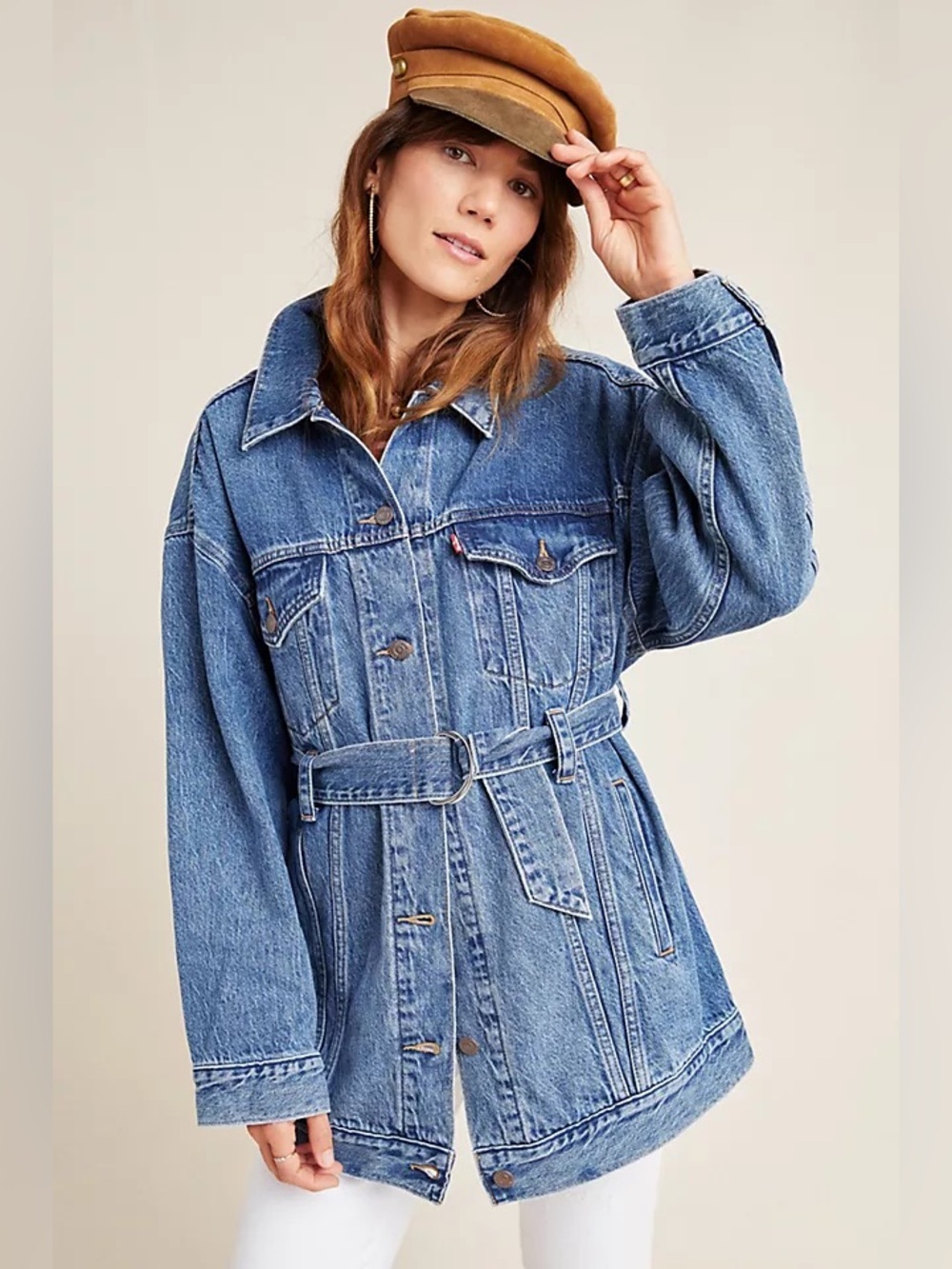 Nwt Levi’s belted denim trucker jacket